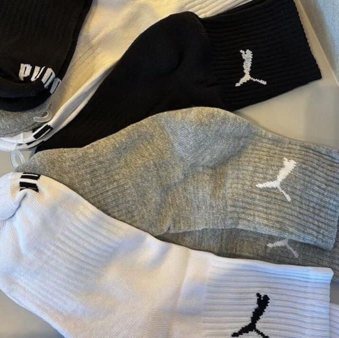 Kit 6 Pares Meias Puma Cano Médio Alto Atoalhada Original