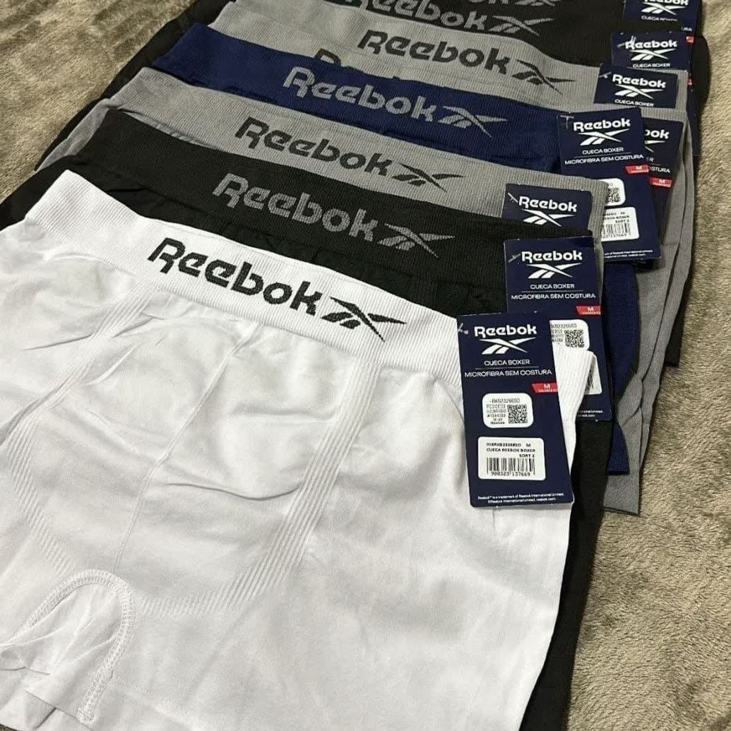 Kit 6 Cuecas Boxer Reebok Microfibra Sem Costura Original
